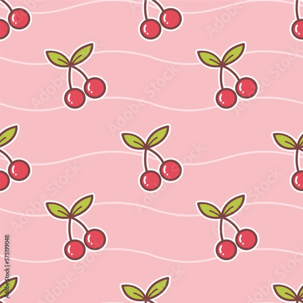 Fototapeta seamless cherry pattern