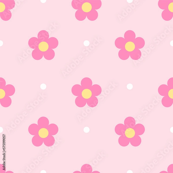 Fototapeta pattern with pink flowers
