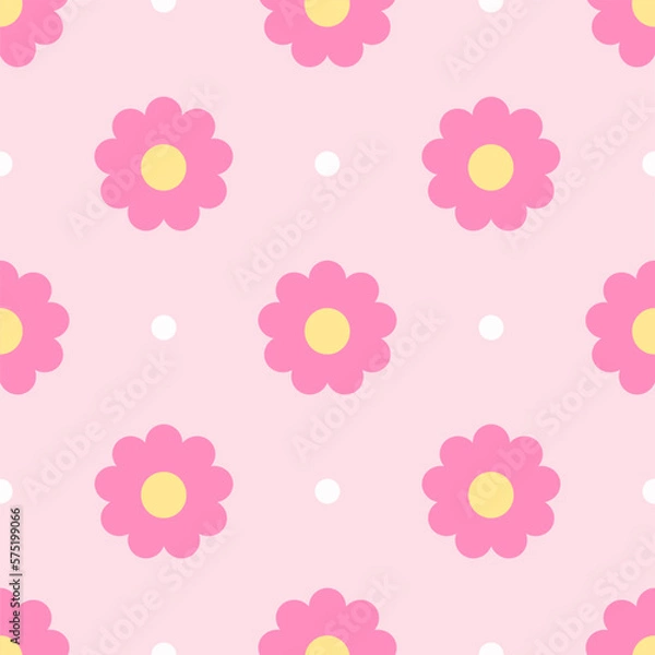 Fototapeta seamless pattern with pink flowers