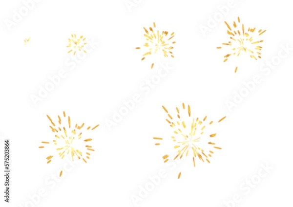 Obraz はじける火花のエフェクト素材６種類　シャンパンゴールドの火花