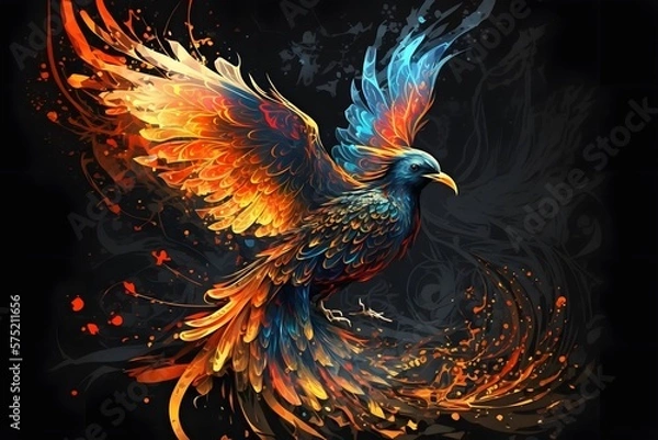 Obraz phoenix bird created using AI Generative Technology