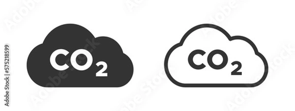 Fototapeta Cloud with text (CO2) icon illustration