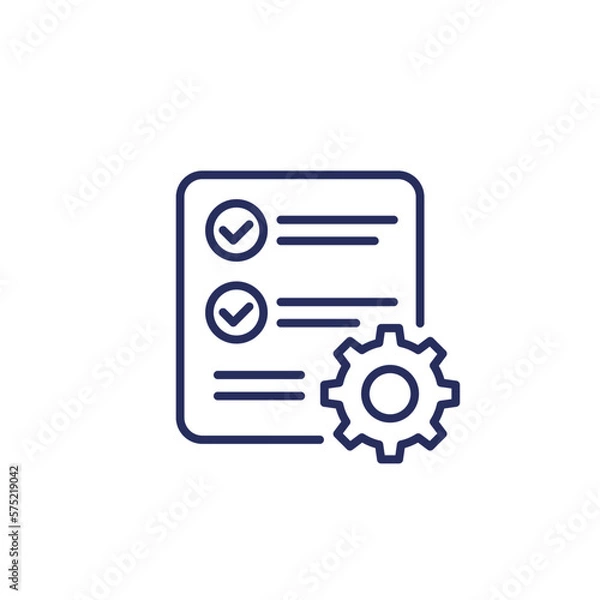 Fototapeta data processing line icon on white