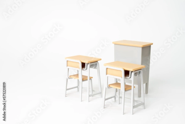 Fototapeta 学校の教壇と机