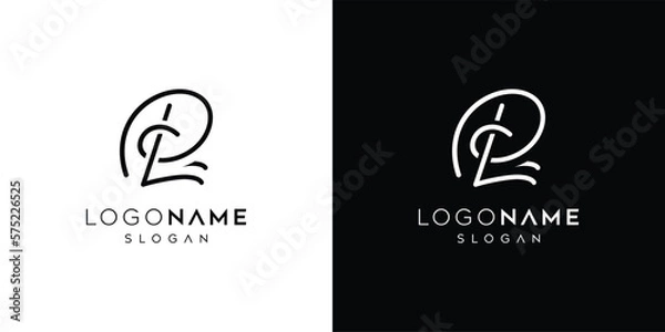 Fototapeta Abstract letter LP logo, Letter PL vector logo design template