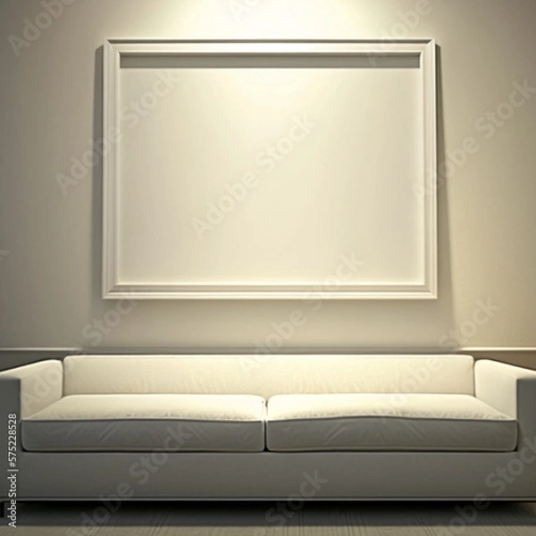 Obraz Wall Art Mock Up, Generative AI, Wide Art, Blank	