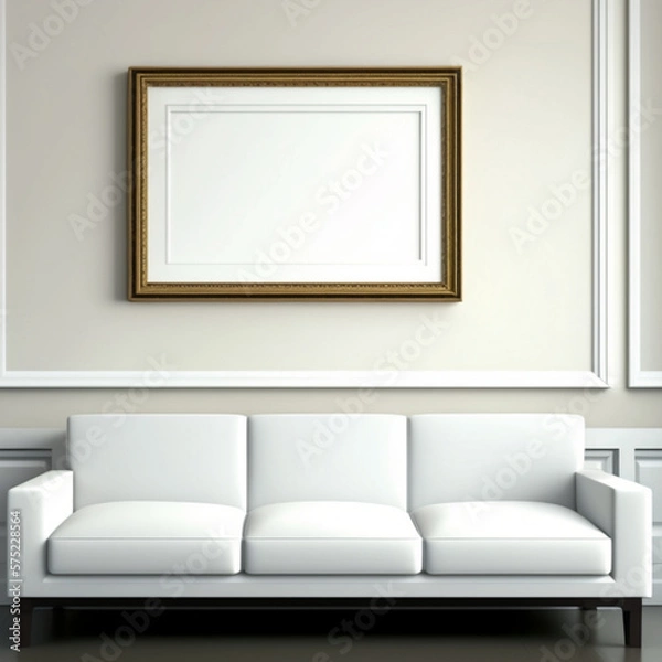 Obraz Wall Art Mock Up, Generative AI, Wide Art, Blank	