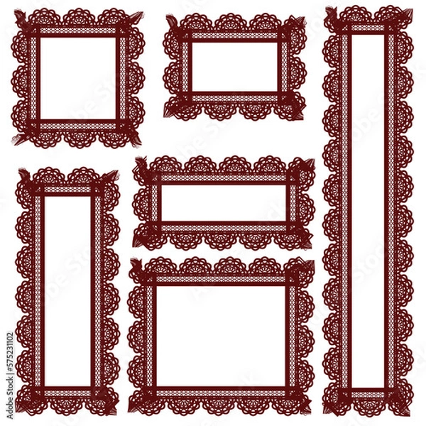 Fototapeta 春色、くすみカラーフリルレース四角サイズ各種セット