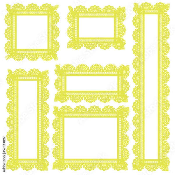 Fototapeta 春色、くすみカラーフリルレース四角サイズ各種セット