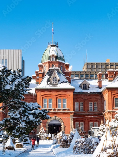 Obraz 冬の北海道庁旧本庁舎（道庁赤レンガ庁舎）