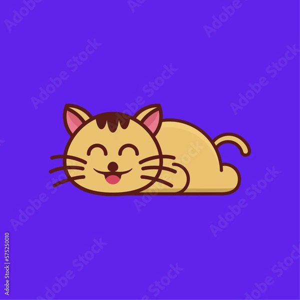 Obraz CUTE CAT SLEEPING LOGO DESIGN