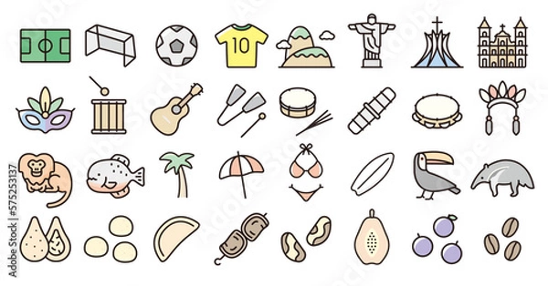 Fototapeta Brazil icon set