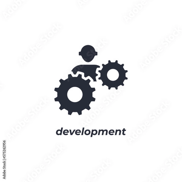 Fototapeta Vector sign development symbol is isolated on a white background. icon color editable.