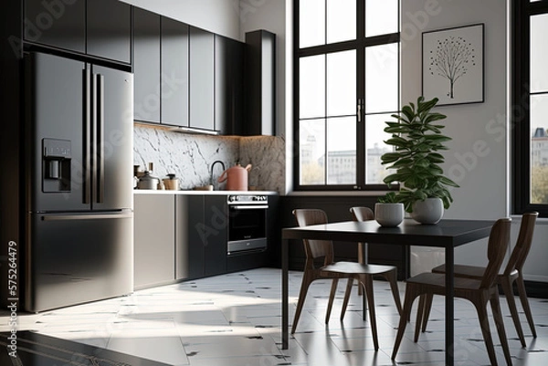 Fototapeta Home Interior Design Generative AI