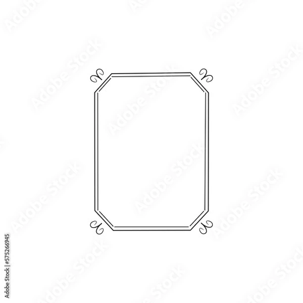 Fototapeta Decorative line art frames for design template. Lace illustration for invitations and greeting cards. Circle leaf frame vector.	