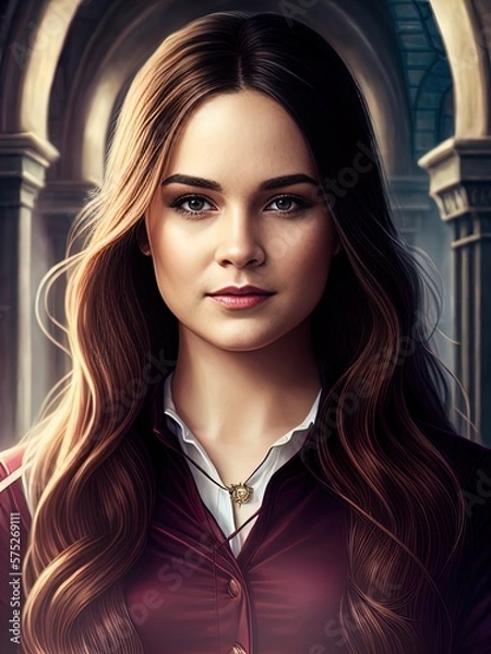 Obraz Stylish and beautiful girl wearing academy uniform. Great for urban fantasy, goth, vampire and romance. 