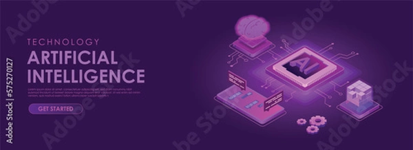 Obraz Artificial intelligence Tecnology isometric vector