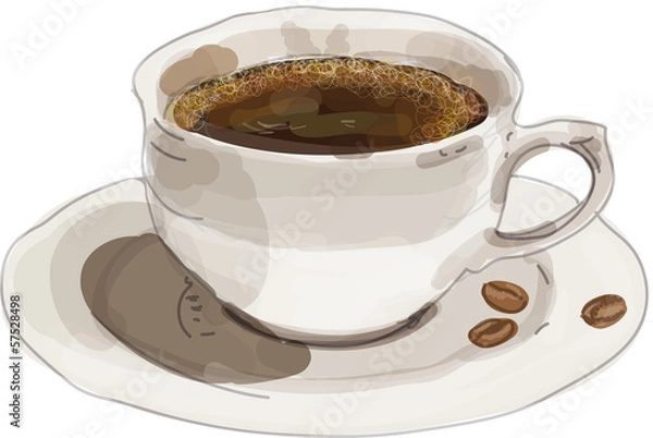 Obraz kaffee tasse gemalt
