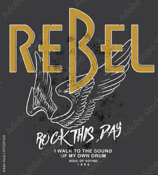 Obraz rock and punk illustration font for print