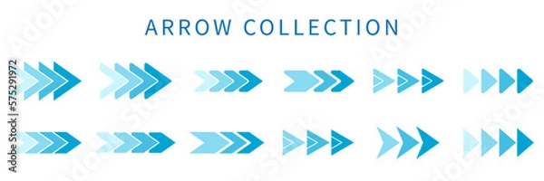 Fototapeta Set of blue arrow colection for template desgin