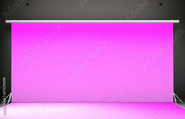 Fototapeta Abstract pink and gradient light background with studio backdrops. Blank display or clean room for showing product. Realistic 3D render.