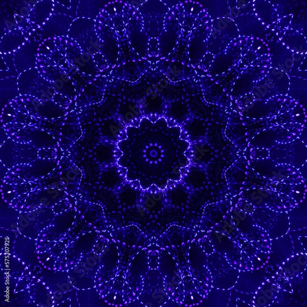 Fototapeta Dark blue background texture pattern with blue light lights in the dark