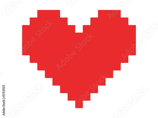 Fototapeta Pixel heart. Concept vector illustration.