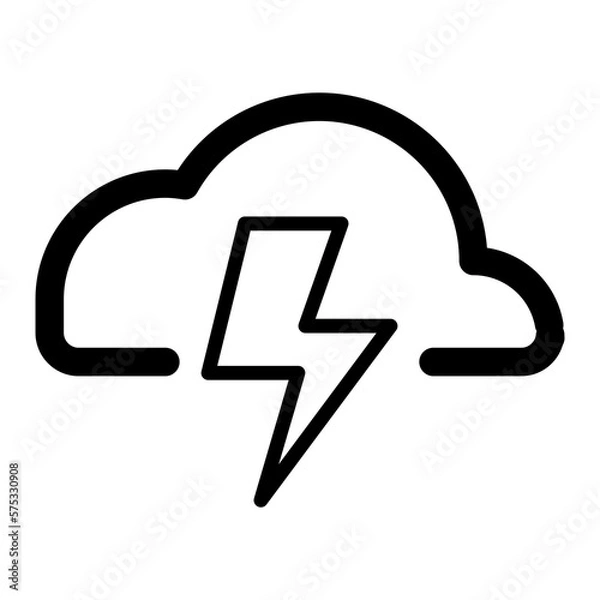 Fototapeta Cloud lightning icon.
Thunderstorm illustration.
Atmospheric discharge symbol.
Electrical storm design.
Weather icon set with lightning.