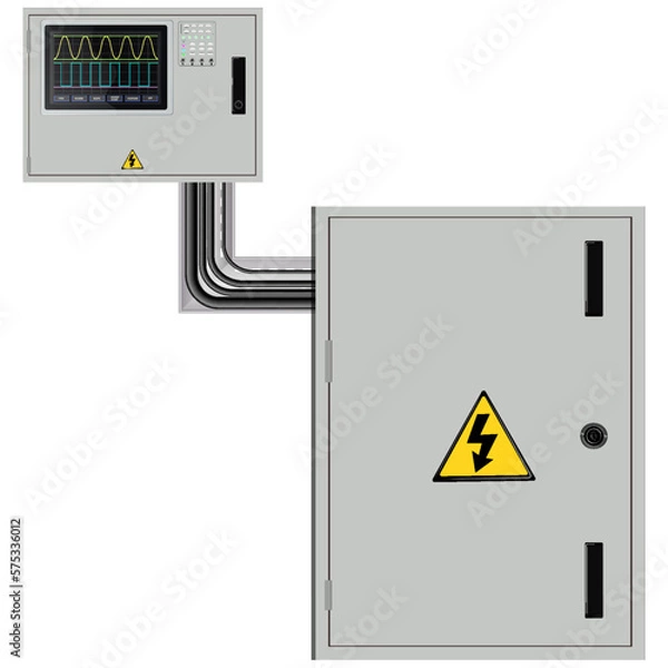 Obraz Control Panel. Production control panel and control of computer devices. Touchpad. Vector graphics
