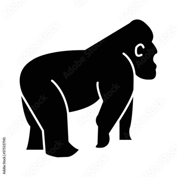 Fototapeta Solid GORILLA design vector icon