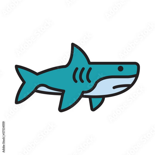 Fototapeta Filled Line SHARK design vector icon