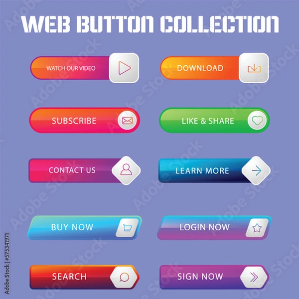 Fototapeta cta web button collection