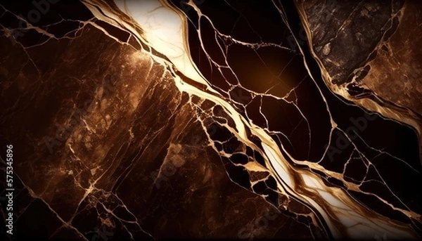 Obraz Abstract brown texture with gold splashes, luxury background