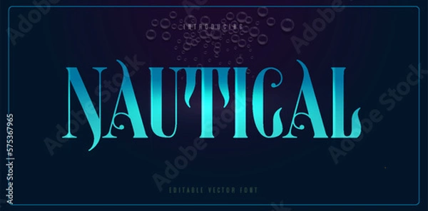 Obraz Editable Nautical style typeface