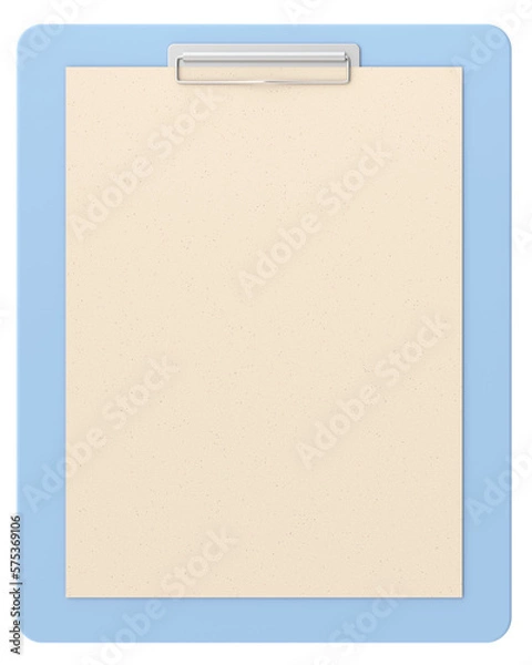 Fototapeta Clipboard with note paper. 3D illustration.