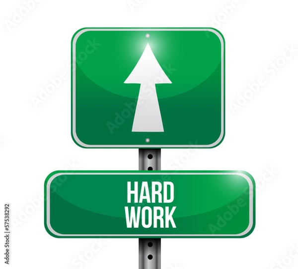 Fototapeta hard work road sign illustration design