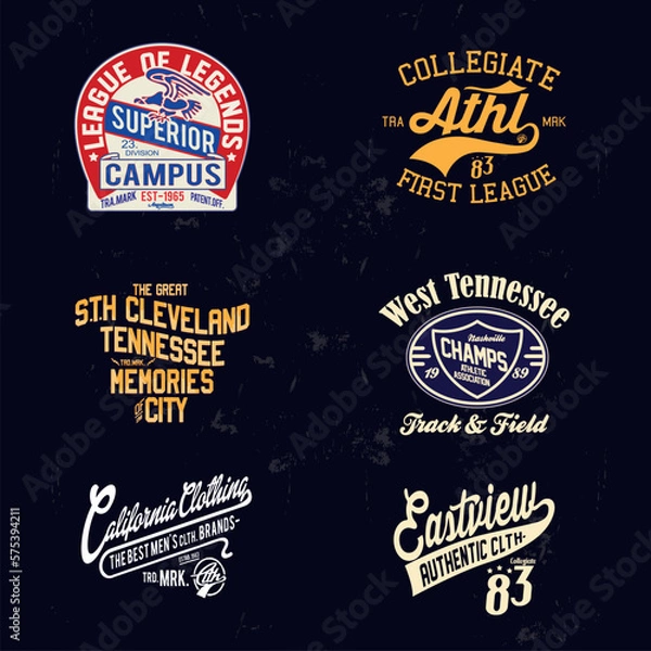 Obraz varsity and college typography for print