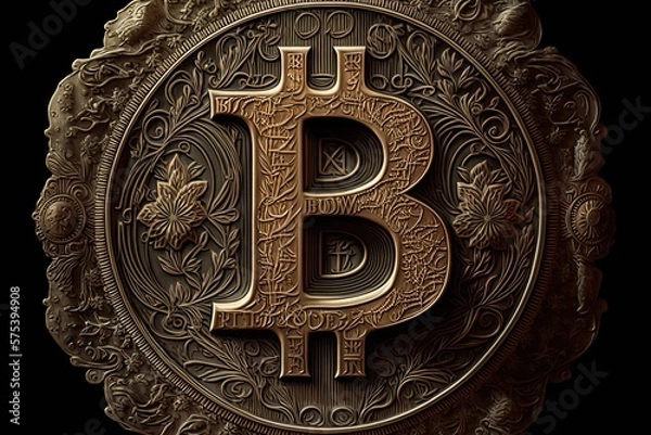 Obraz Bitcoin logo in abstract art