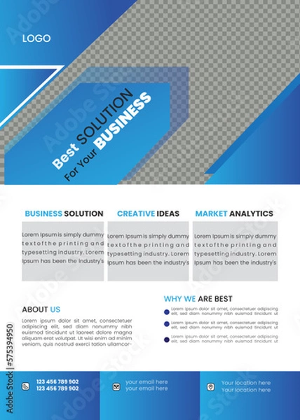 Fototapeta Business flyer  template layout design  official advertising magazine poster flyer with minimal creative corporate trendy geometric shape print perfect for  professional.