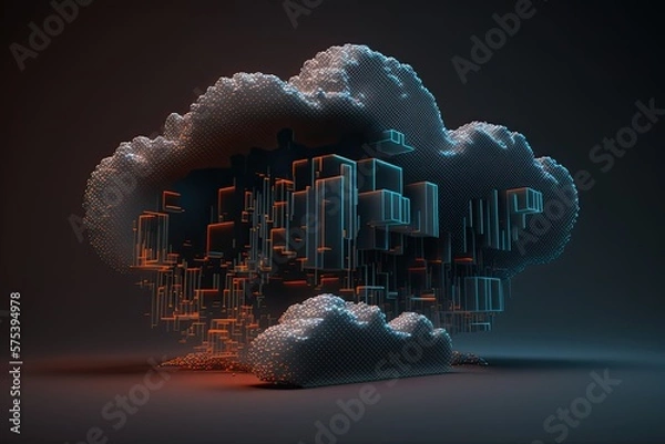 Obraz IT cloud background network security data