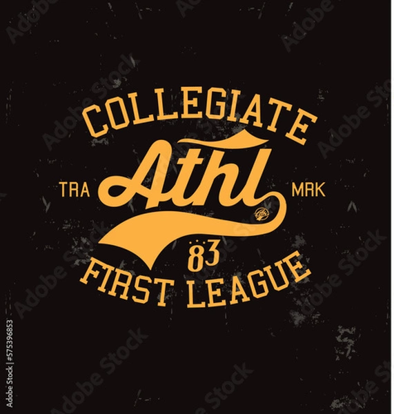 Fototapeta college and varsity typography for print