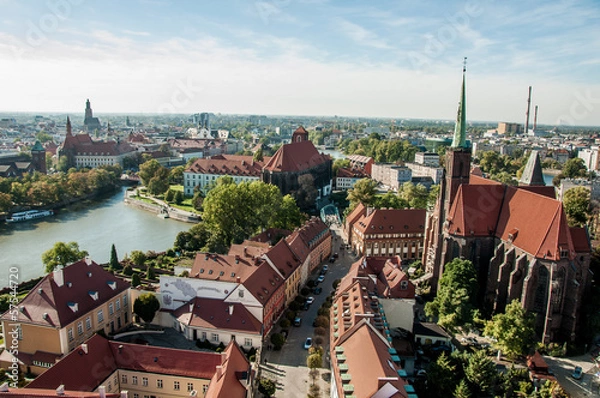 Fototapeta Colorful fall in Wroclaw
