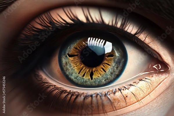 Obraz Female eye close up. Generative AI