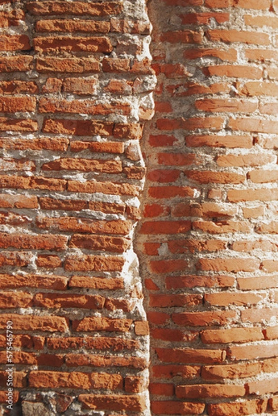 Obraz Old red brick wall elements. Brick texture wall