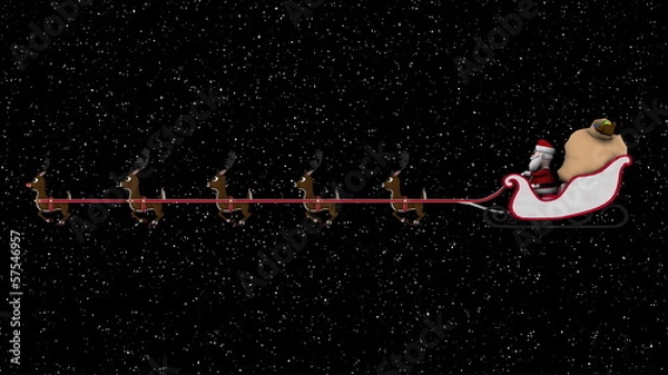 Fototapeta サンタクロースとトナカイ