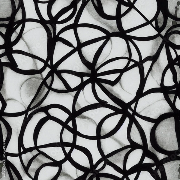 Obraz black and white pattern. Generative AI