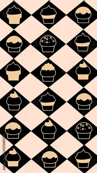 Obraz wallpaper with cupcakes set