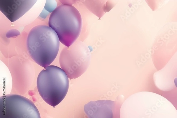 Fototapeta Background with balloons with generative AI techonology	
