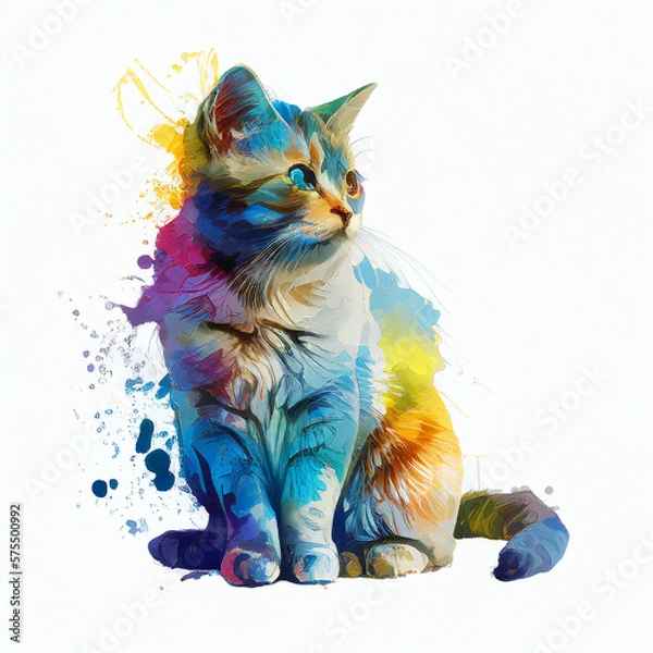 Fototapeta cat abstract generative ia