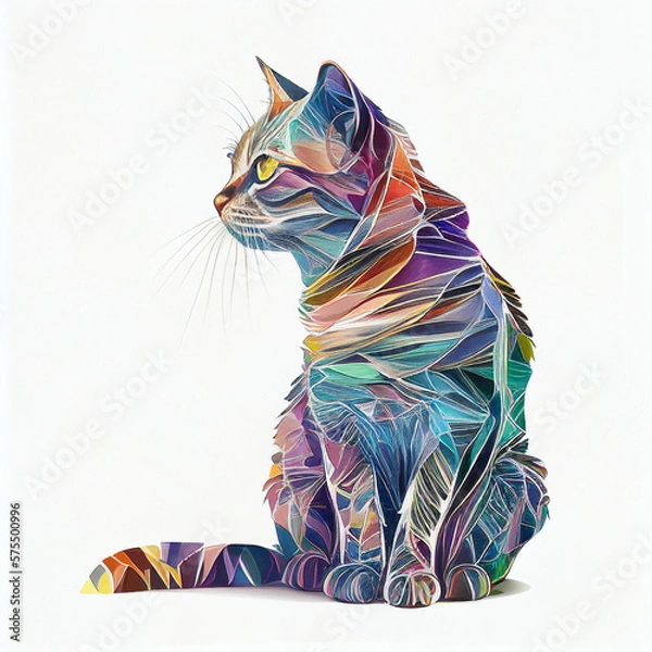 Fototapeta cat abstract generative ia